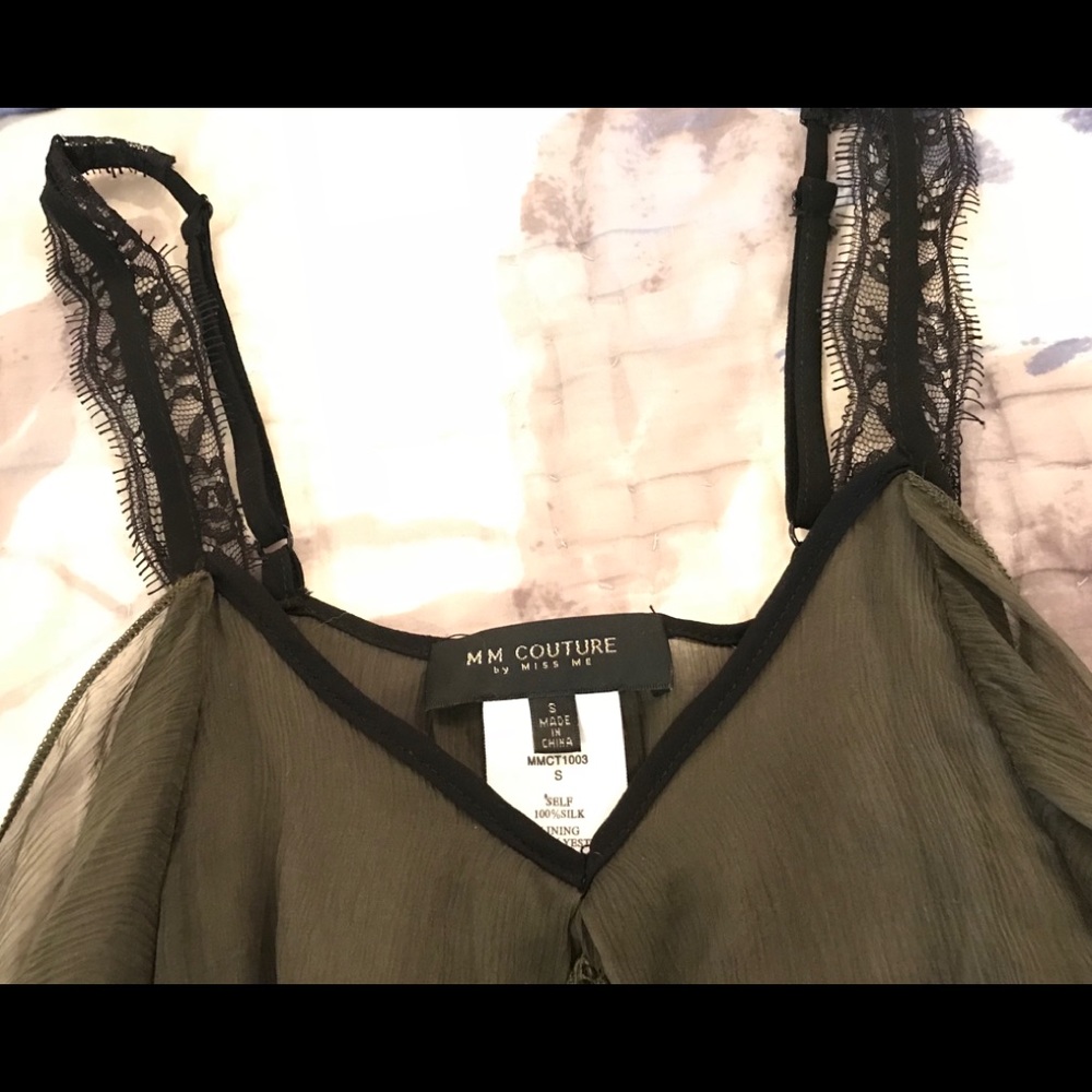 MM Couture silk green blouse